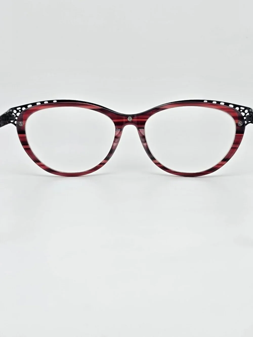 Valerie Spencer 9331 Burgundy Black Cat Eye Eyeglasses Frame w/ Case 52-16-140